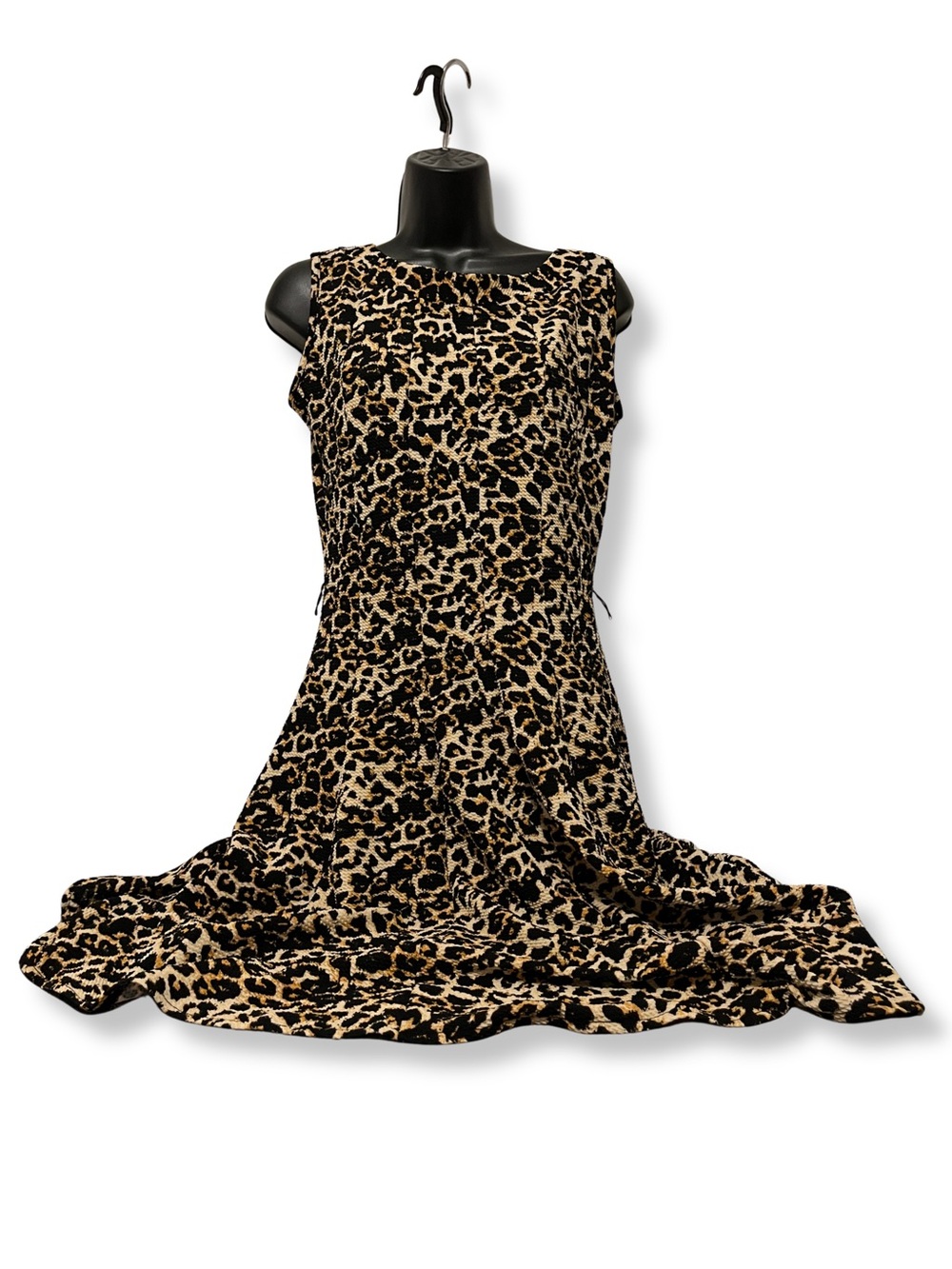 Haani Animal-Print Sleeveless Midi Dress in Tan and Black
